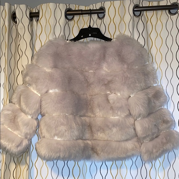 White/Grey Fur Jacket - Picture 2 of 2
